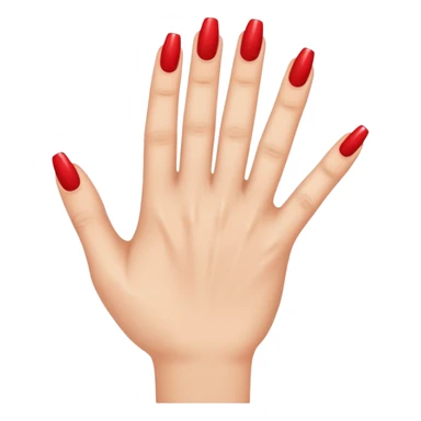 Hand with only 1 red nail  sticker