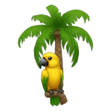 Canari sitting palm tree sticker