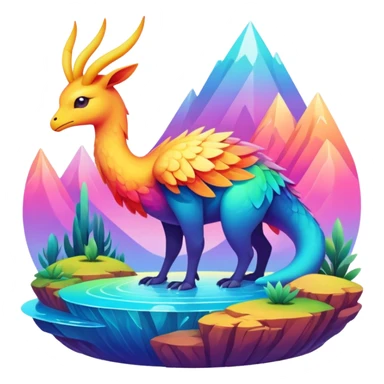 divine complex gradients aesthetic-scenery-Fakémon-creature sticker