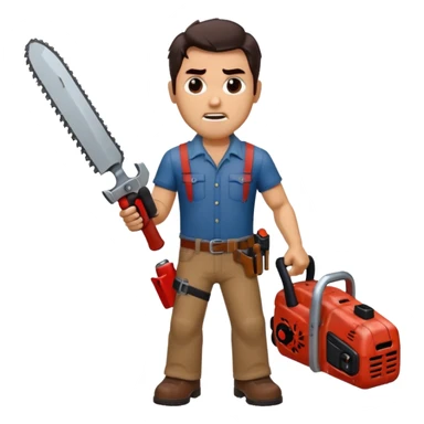  ash from the movie evil dead  movie Emoji with change all in the place of his right hand sticker