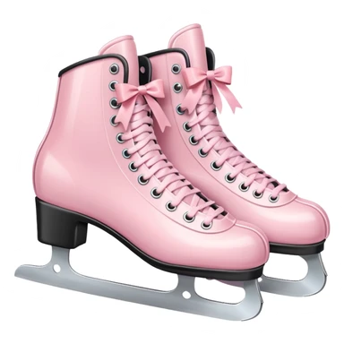 two pastel pink ice skates with bows sticker