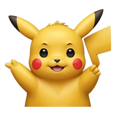 Pikachu waving emoji sticker