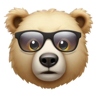 Peluche de un oso con lentes de sol y mirada juzgona sticker