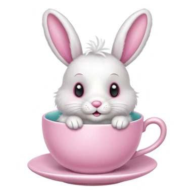 Easter bunny tea cup sticker