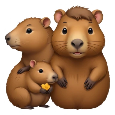 Capybara cute with it mom also don't let it look like a rat sticker