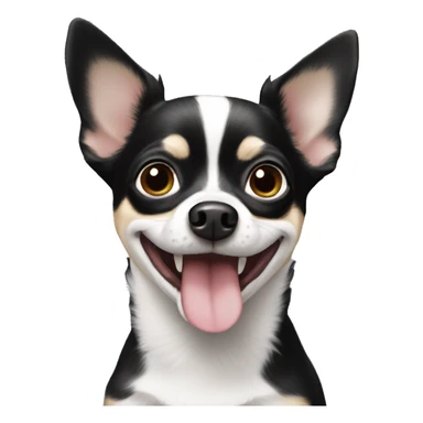black and white chihuahua smiling sticker