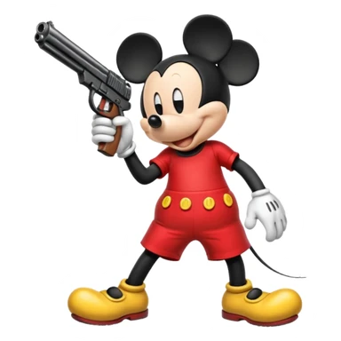 Mickey Mouse with gun sticker