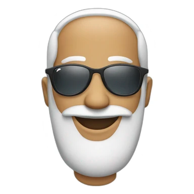 arabic with raybans, gray and white beard, smile sticker