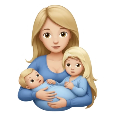 Breastfeeding mom with long hair and baby boy sticker