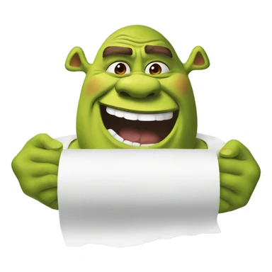 Shrek with toilet paper sticker