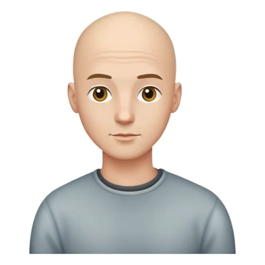 stylish young man portrait with bald head  sticker