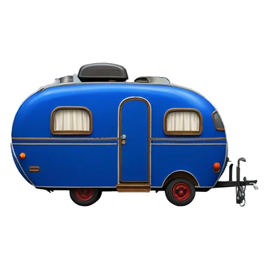 Realistic cobalt blue vintage round gypsy caravan wagon camper sticker