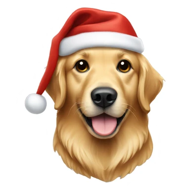 golden retriever wearing christmas hat sticker