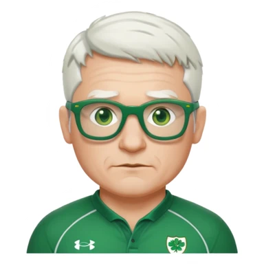 irish rugby player with very short white hair and green glasses sticker