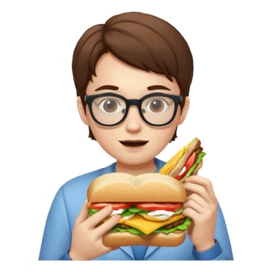 geek eating sandwicgh sticker