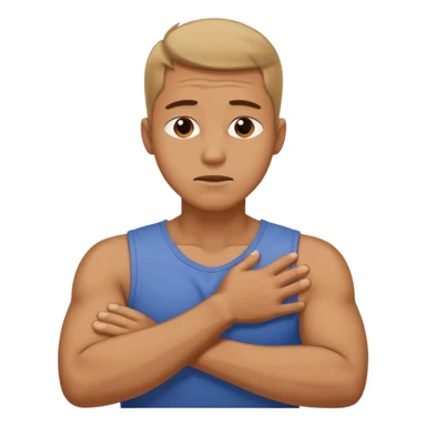 Man strangling  Himself with arms crossed over and grabbing neck tightly sticker