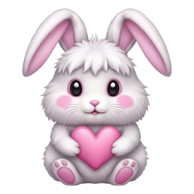 Bunny with pink heart  sticker