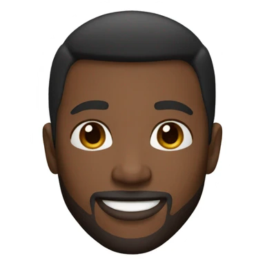 memoji black man with brown eyes, short and beard hair smiling sticker