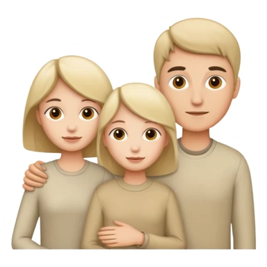 Realistic  family with neutral color sticker