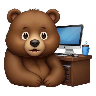 bear emoji playing and chilling pc cozy sticker