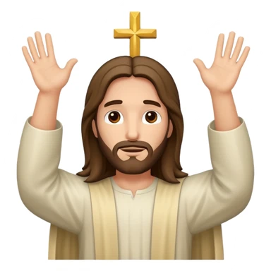 Jesus with hallelujah celebration HANDSS sticker