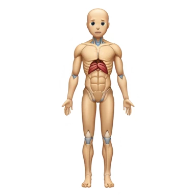 anatomical human body standing upright, full body view sticker