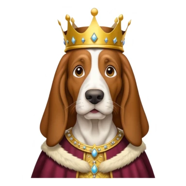 Basset Hound dressed as a king sticker