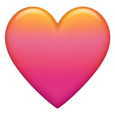 Dark pink to orange to yellow to orange to dark pink double gradient heart sticker
