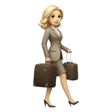 Posh white woman with luggage walking  sticker