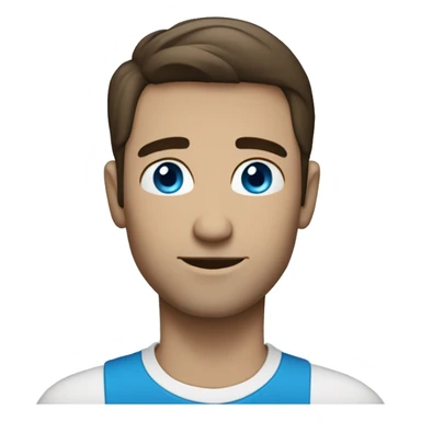 light brunnete man with blue eyes sticker