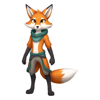 Anthro Sona Fakemon Fox Full Body sticker