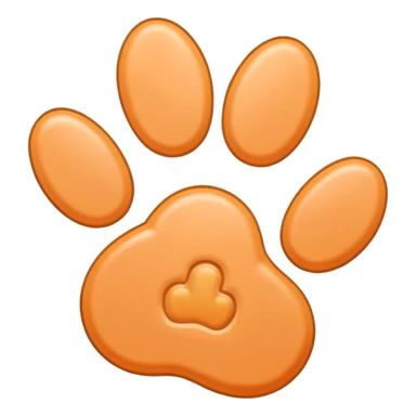 a very light pale pastel orange #ffbe8c pawprint sticker