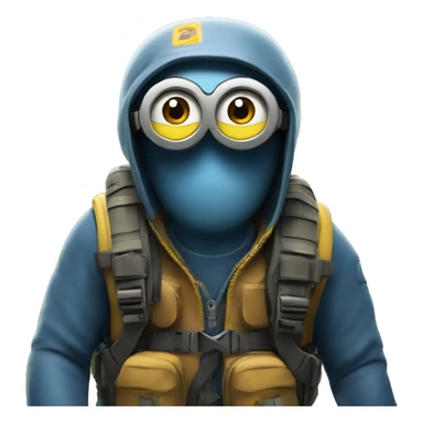 A Minion in survival gear in the forest   sticker