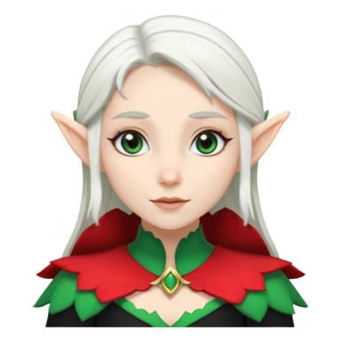 woman elves with white hair black dress  sticker