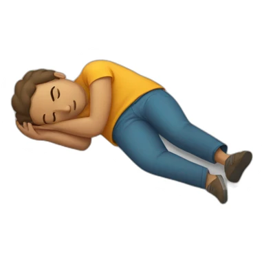person Sleeping on the ground sticker