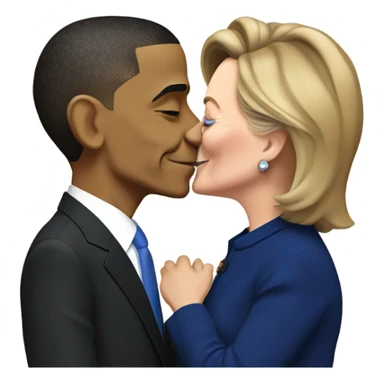 Obama kissing Hillary Clinton sticker