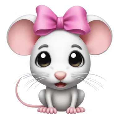 Mouse with pink bow crying  sticker