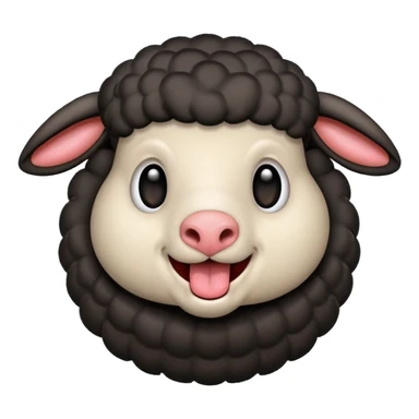 Oveja negra sacando la lengua en actitud de risas sticker