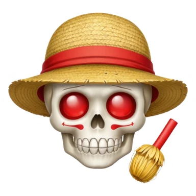 Luffy straw hat logo but.his head is a skull and the line in the hat is red sticker