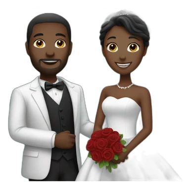 2 black couples getting married underneath the moonlight sticker