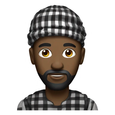 Black you man wearing a keffiyeh on his head a little hair sticking out and has a goatee  sticker