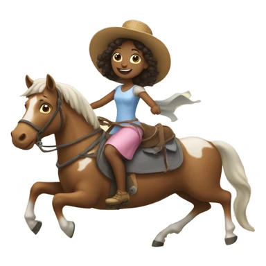 Princess riding a dog riding a horse riding a cow riding a bicycle  sticker