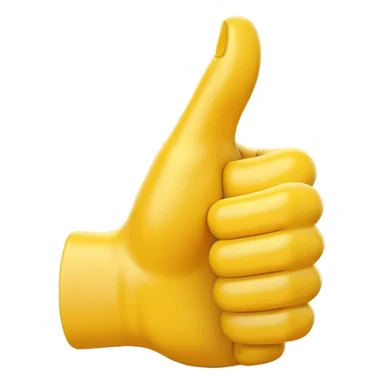 Use the original thumbs up emoji as a template, and create an image of a modified thumbs up where an exact copy but much smaller version of the large thumbs up, has its fingers wrapped around the large thumbs up sticker