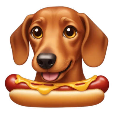 Dachshund in a hotdog sticker