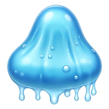 Cinematic Realistic Clear Blue Slime, glossy and translucent with a soft blue hue, light reflecting off its smooth surface, subtle bubbles trapped inside, slightly jiggling with movement, delicate highlights enhancing its wet and squishy texture, glowing with a soft, magical aura. sticker