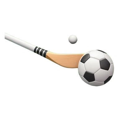 A field hockey stick and ball on a vibrant green grass field, with goalposts and clear field markings in the background. The scene emphasizes the bright, lush grass, highlighting the fast-paced and strategic nature of hockey on a well-maintained pitch. sticker
