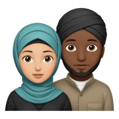 Mixed hijabi wife black husband normal hair  sticker
