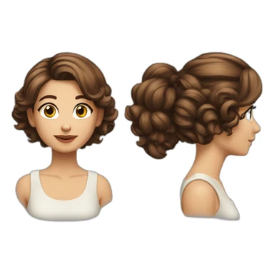 Grosse Nathalie cheveux courts sticker