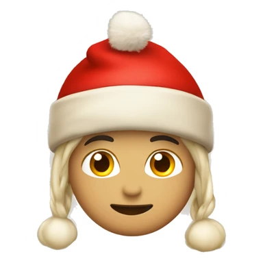 Corazón beige con gorro navideño sticker