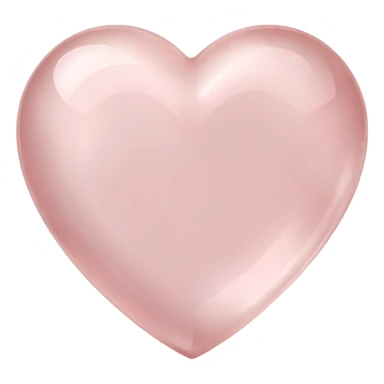 Polished rose quartz heart gemstone with pale pink color and soft glow sticker